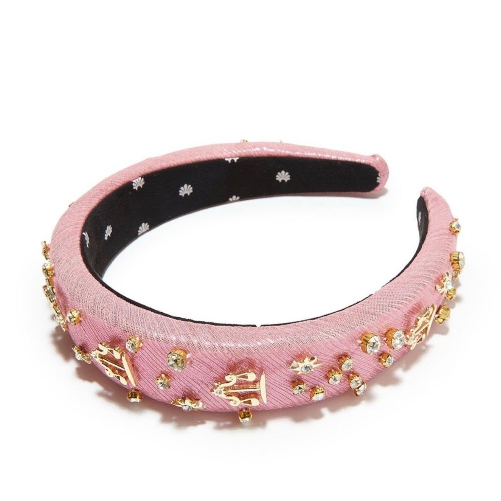 Lele Sadoughi Libra Pink and Gold Embellished Headband